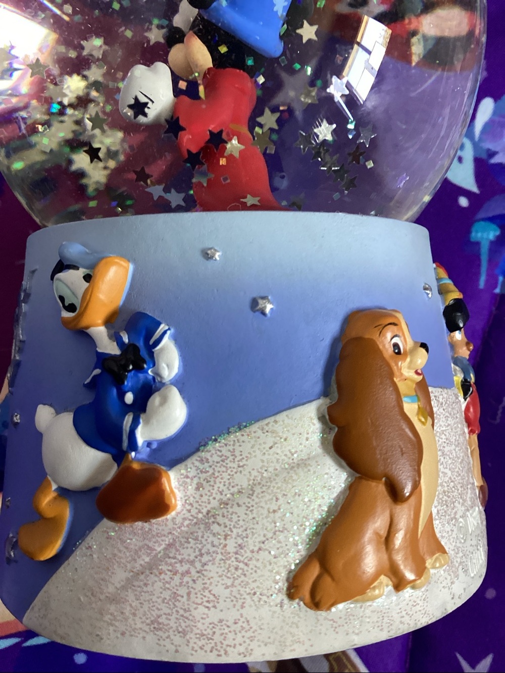 Disney Sorcerer Mickey Snow Globe with Blue and Purple Accents - Picture 6 of 7